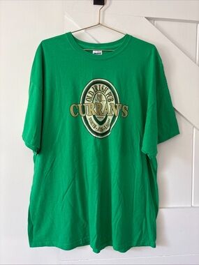 Gildan Currans Ale Old Irish Pub Green Tee T Shirt Size 2XL Graphic Print Casual
